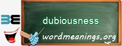 WordMeaning blackboard for dubiousness